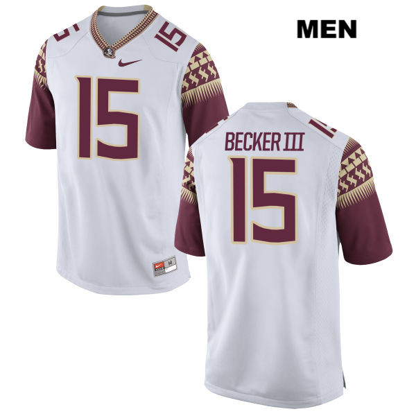 Men's NCAA Nike Florida State Seminoles #15 Carlos Becker III College White Stitched Authentic Football Jersey UWV2669HW